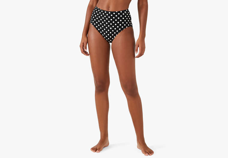 Lia Dot High-waist Bikini Bottom, Black / Glitter, Product image number 0