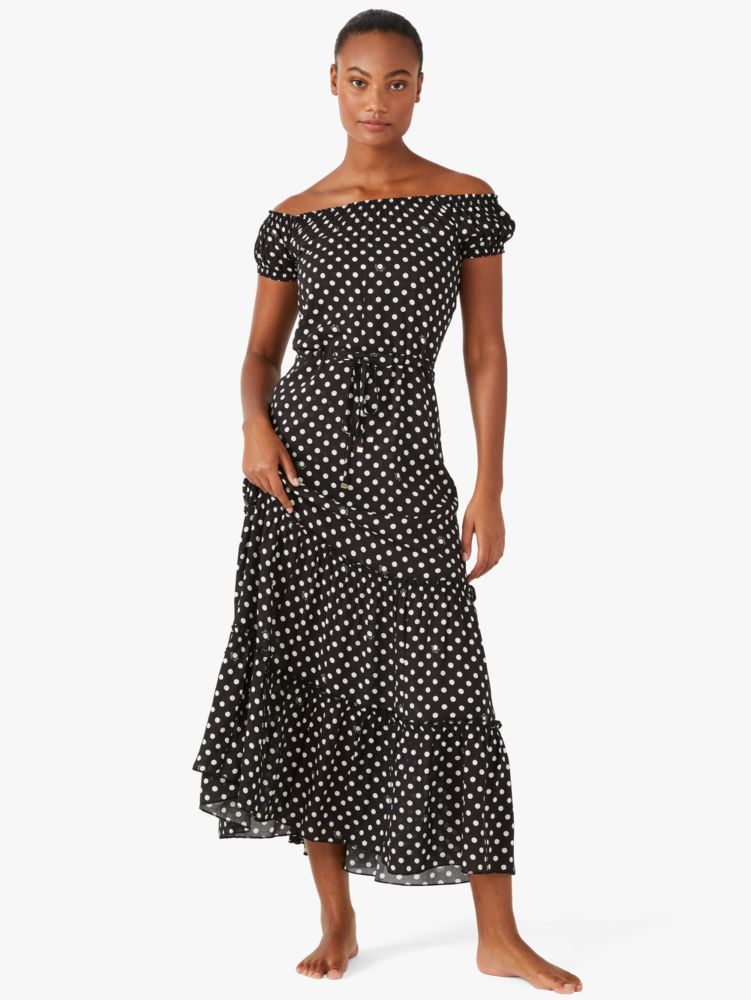 Lia Dot Off The Shoulder Cover Up Maxi Dress | Kate Spade New York