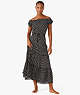 Lia Dot Off-the-shoulder Cover-up Maxi Dress, Black, ProductTile