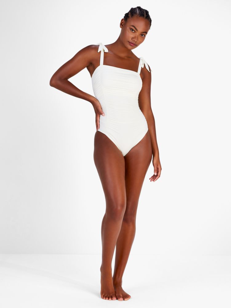 Shirred Square Neck One Piece | Kate Spade New York