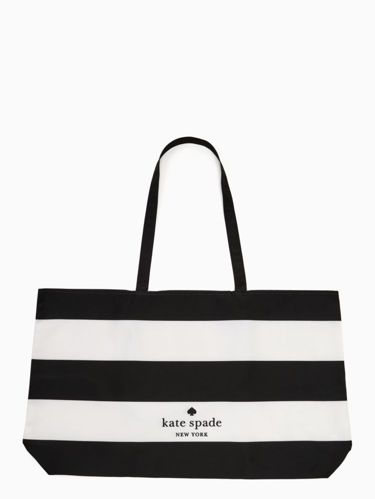 Arriba 90+ imagen kate spade black and white canvas tote
