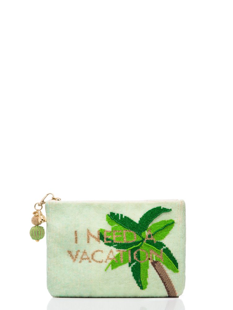 On Purpose Palm Tree Beaded Pouch | Kate Spade New York