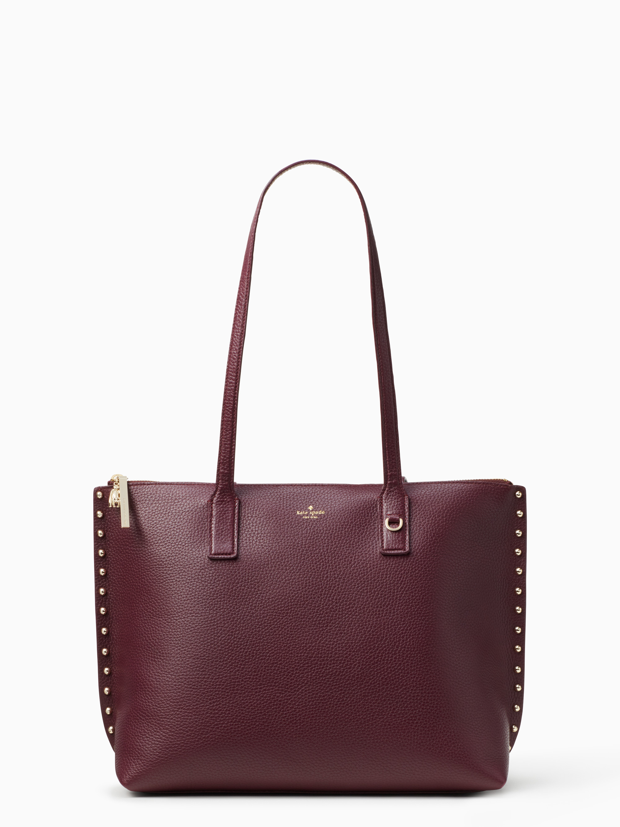 on purpose studded leather tote
