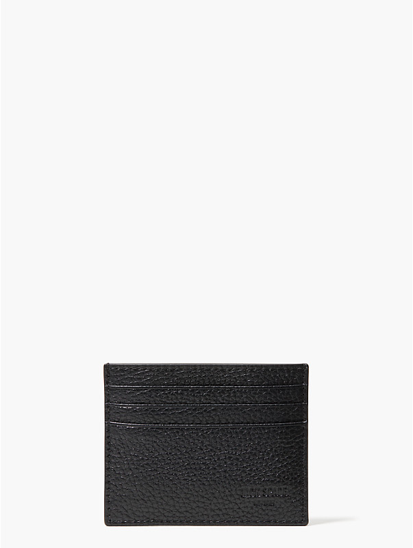pebbled leather six card holder, , rr_large