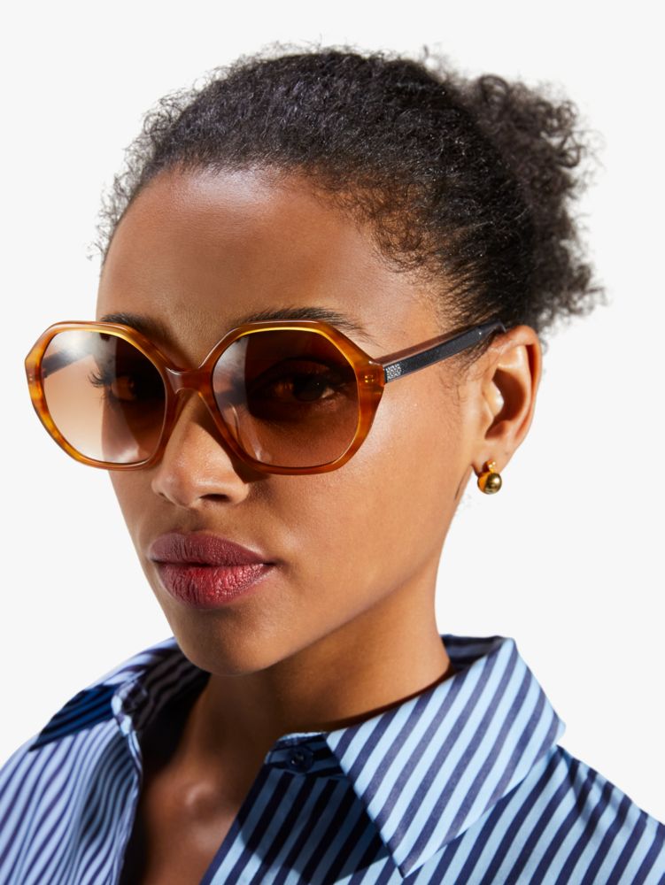 Kate Spade Waverly Sunglasses In Brown Horn