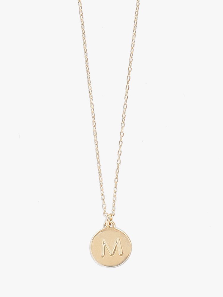 Shop Kate Spade M Mini Pendant In Gold