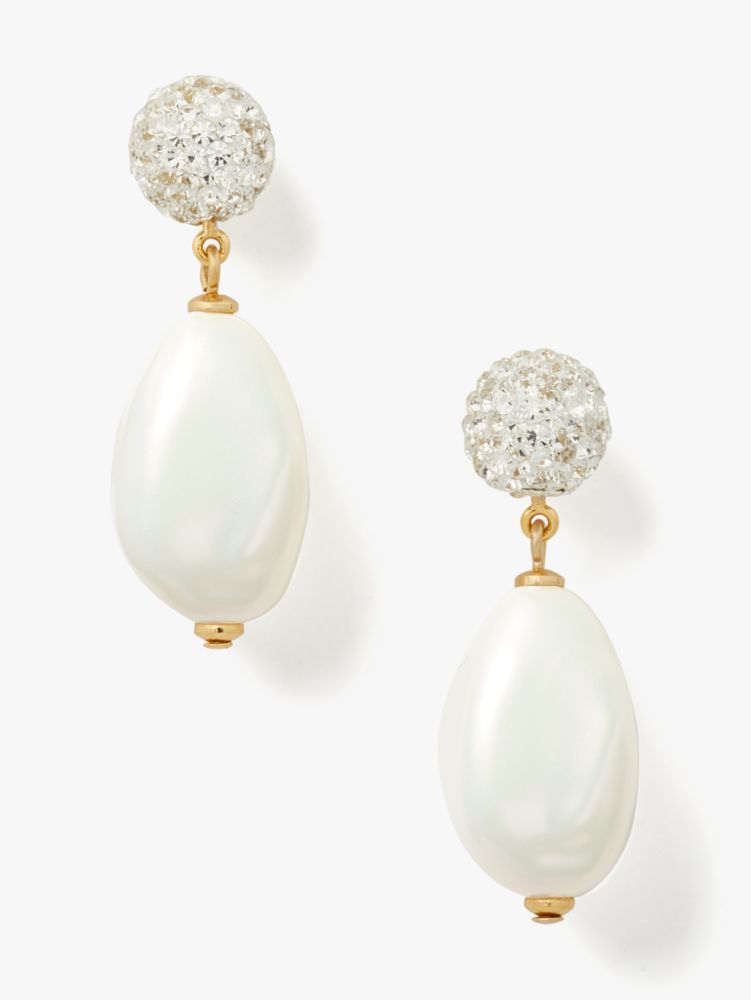 Pearl Power Drop Earrings, Clear, ProductTile