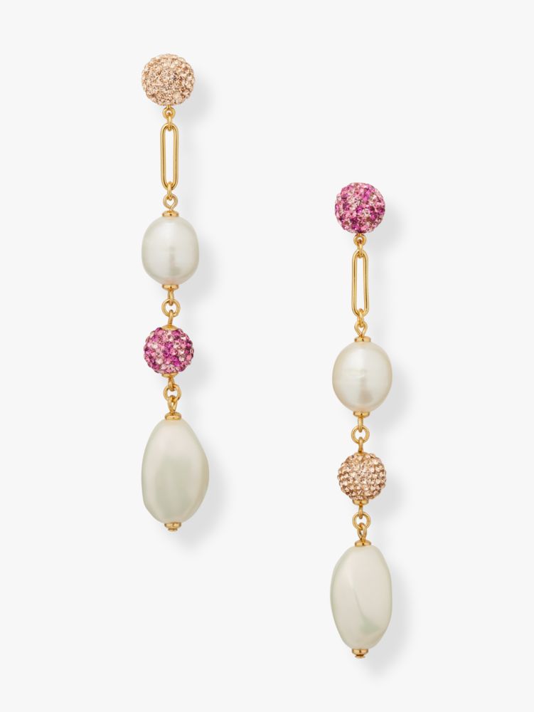 Pearl Power Linear Earrings, Pink Multi, Product