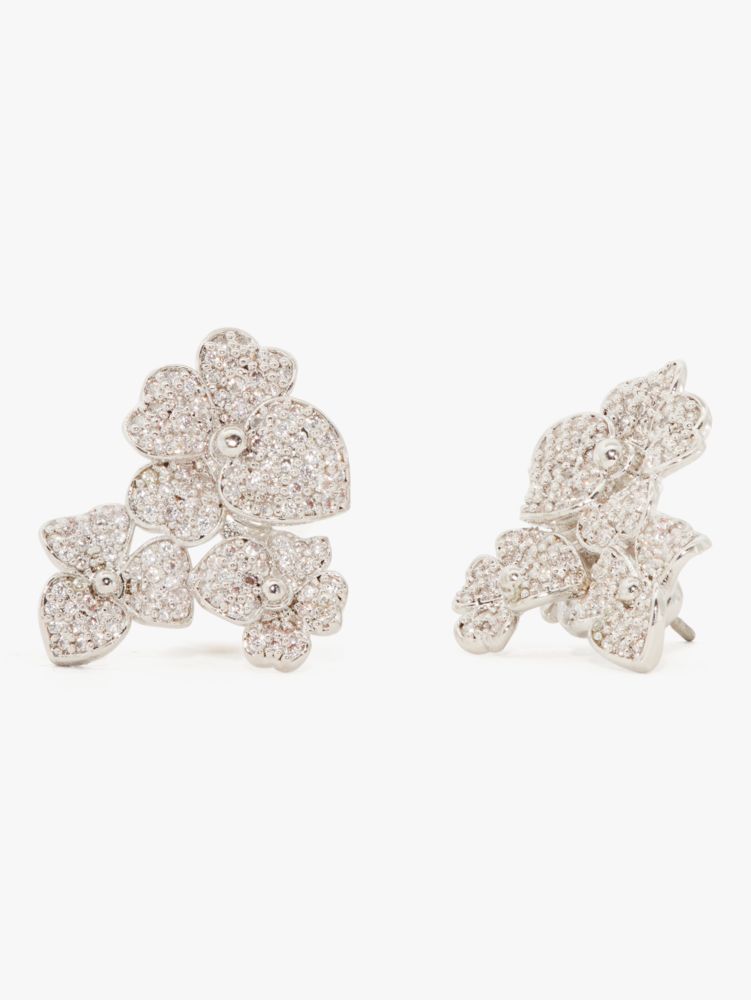 Precious Pansy Pavé Statement Studs, Classic Saddle, Product