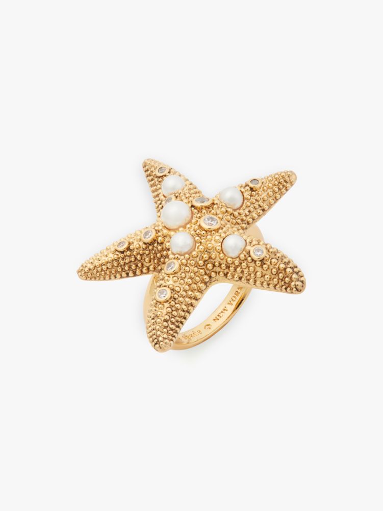 sea star starfish ring, GOLD MULTI, ProductTile