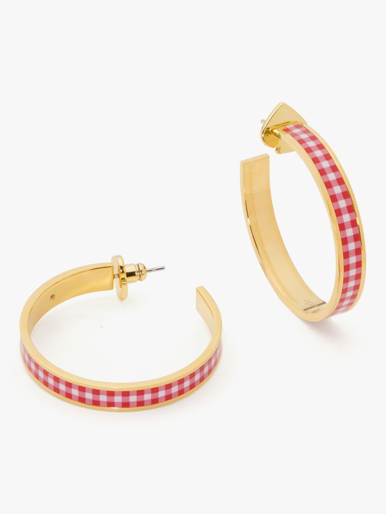 Kate Spade Heritage Spade Flower Hoops In Lava Falls