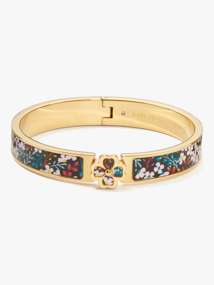 Kate Spade Heritage Spade Flower Hinged Bangle In Multi Floral