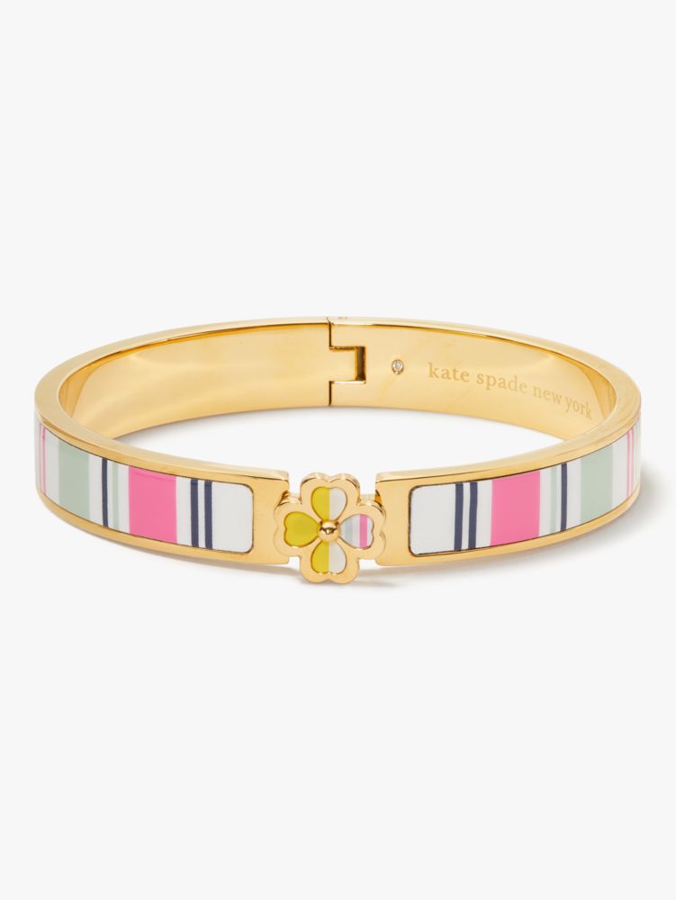 Kate Spade Heritage Spade Flower Hinged Bangle In Multi