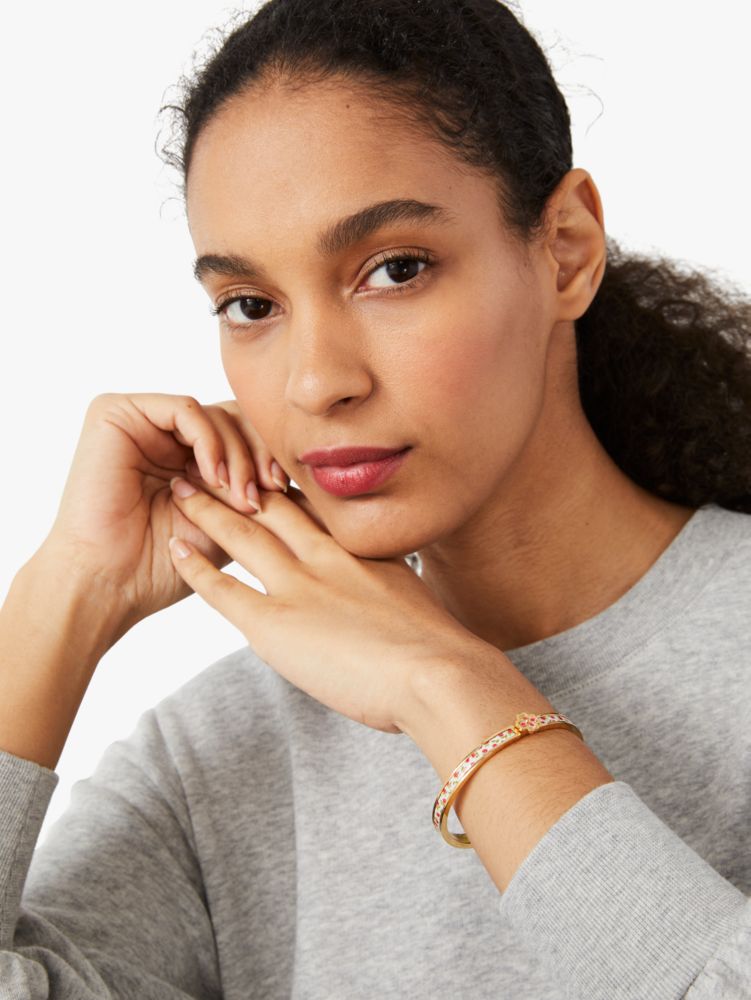 heritage spade flower metal thin hinged bangle, , rr_productgrid