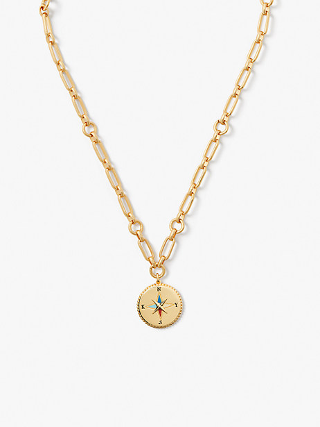 Kate Spade My Medallion Compass Pendant In Gold Multi