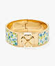 Heritage Spade Flower Wide Hinged Bangle, Optic White/Rose Gold, ProductTile