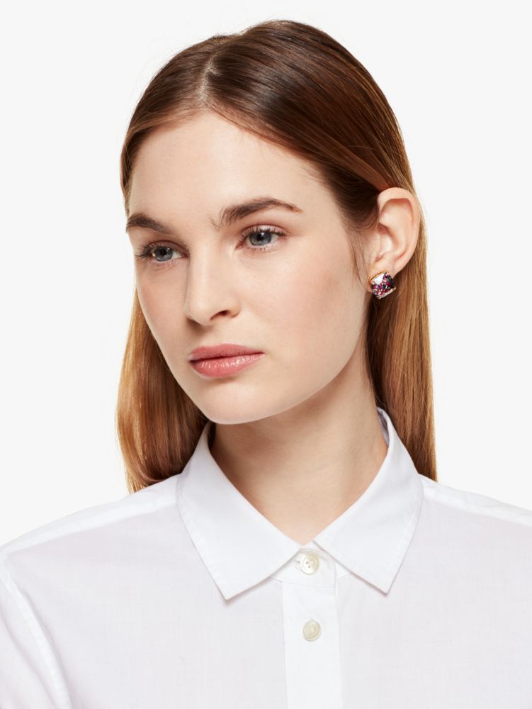 Kate Spade Lady Marmalade Studs Earrings In Clear/ Gold O0ru1145 – |  
