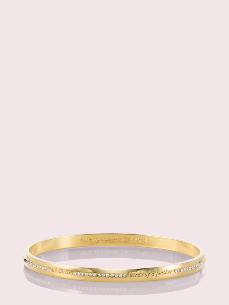 Pave Bridesmaid Idiom Bangle, Gold, ProductTile