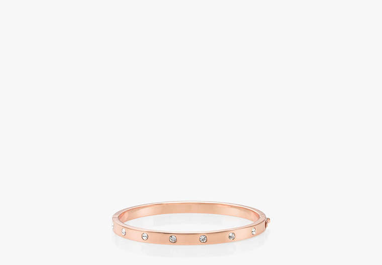 Set In Stone Hinged Bangle, Clear/Rose Gold, Product