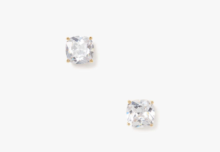 Mini Small Square Studs, Clear, Product