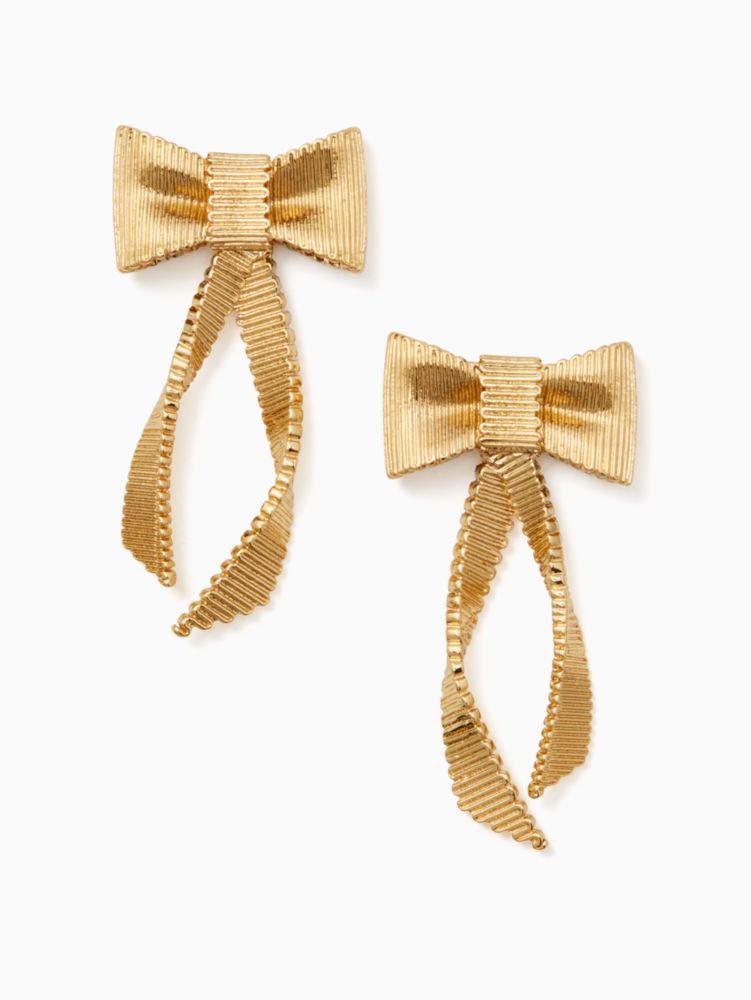 Women's gold ALL WRAPPED UP statement earrings | Kate Spade New York UK