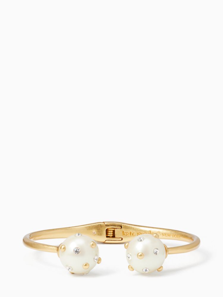 Pearl Bauble Open Hinged Cuff, Cream Multi, ProductTile