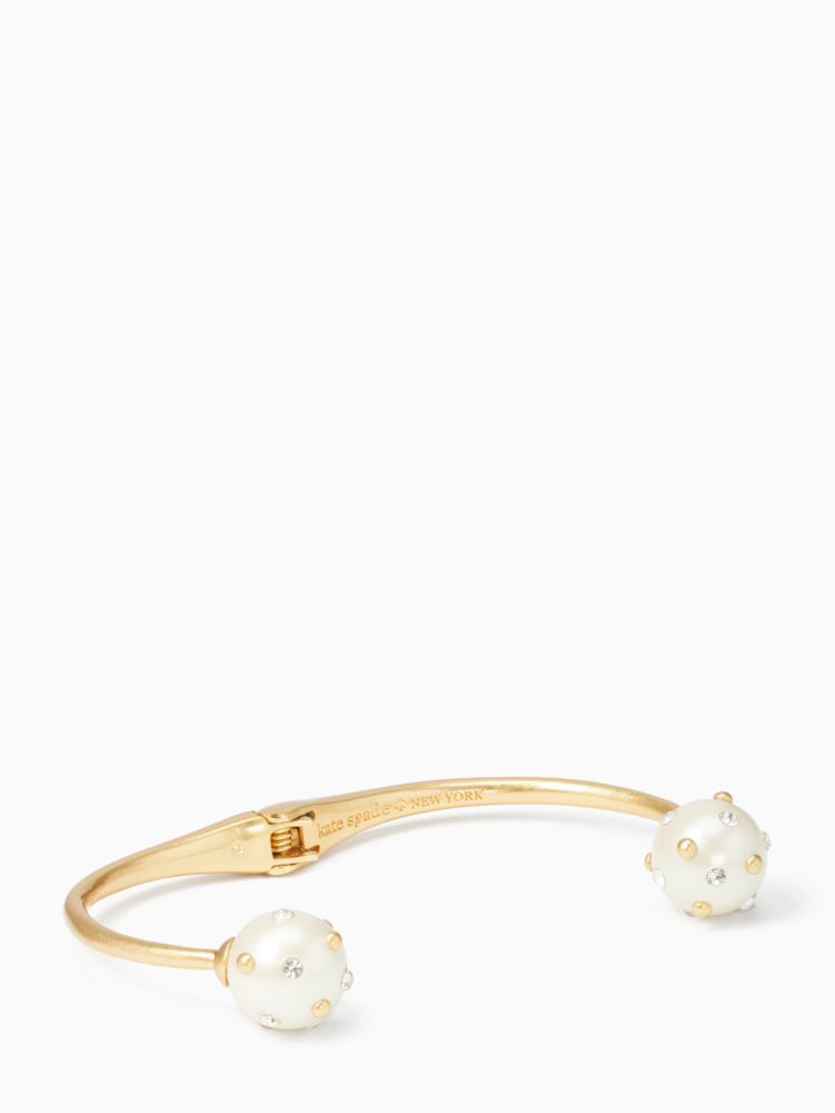 Pearl Bauble Open Hinged Cuff, Cream Multi, Product