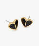 Heritage Spade Small Heart Studs, Black, ProductTile