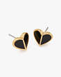 Heritage Spade Small Heart Studs, Black, Product