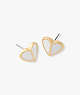 Heritage Spade Small Heart Studs, White, ProductTile
