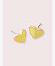Kate Spade,heritage spade small heart studs,earrings,Yellow