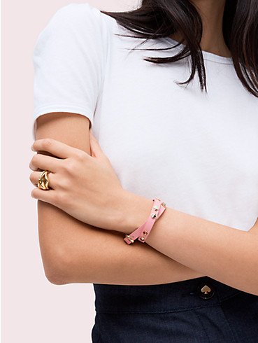 Women's pink multi heritage spade double wrap leather bracelet | Kate Spade  New York UK