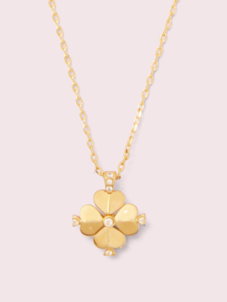 Women's clear/gold legacy logo spade flower mini pendant | Kate Spade New  York NL