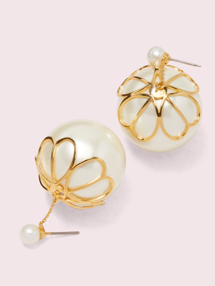 Pearlette Drop Earrings, Parchment, Product