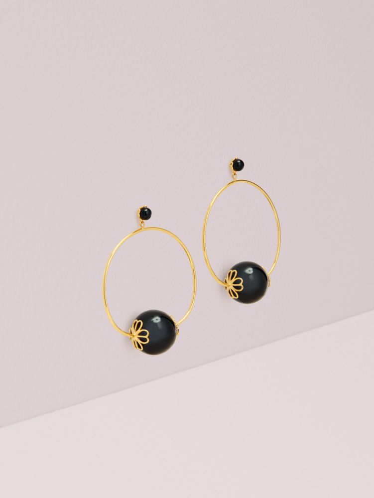 Pearlette Hoops, Black Multi, ProductTile