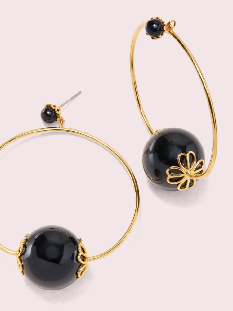 Pearlette Hoops, Black Multi, Product