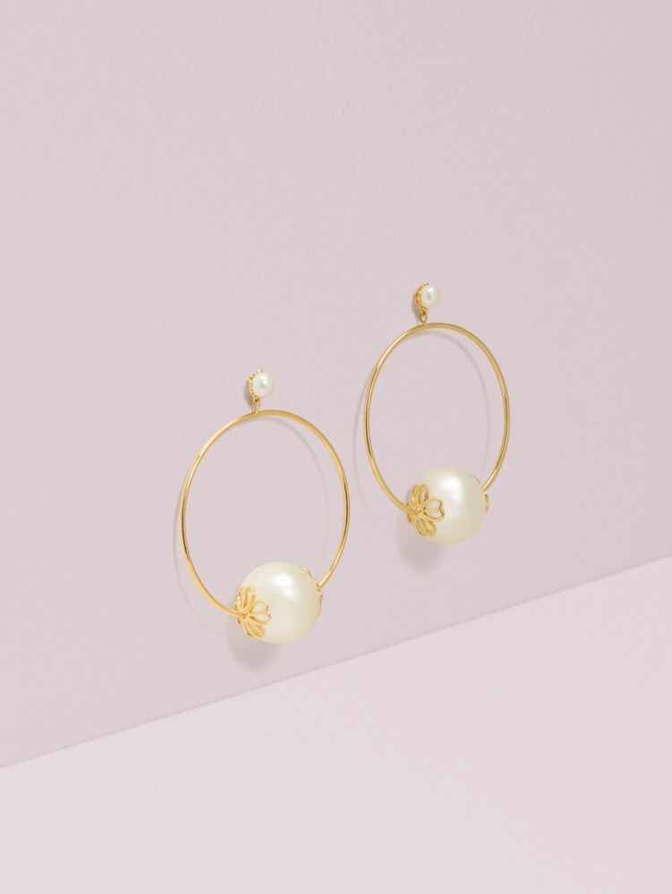 Pearlette Hoops, Parchment, ProductTile