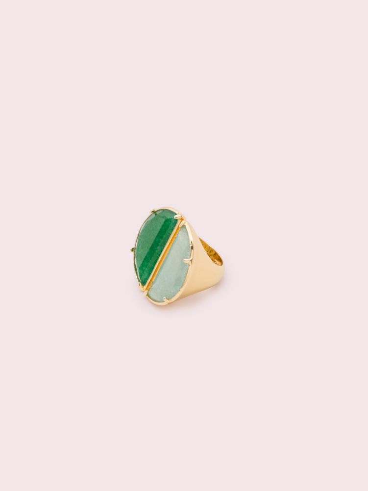 Half Moon Split Scallop Statement Ring, Mint Frosting, Product