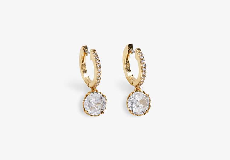 That Sparkle Pavé Mini Hoops, Clear/Gold, Product
