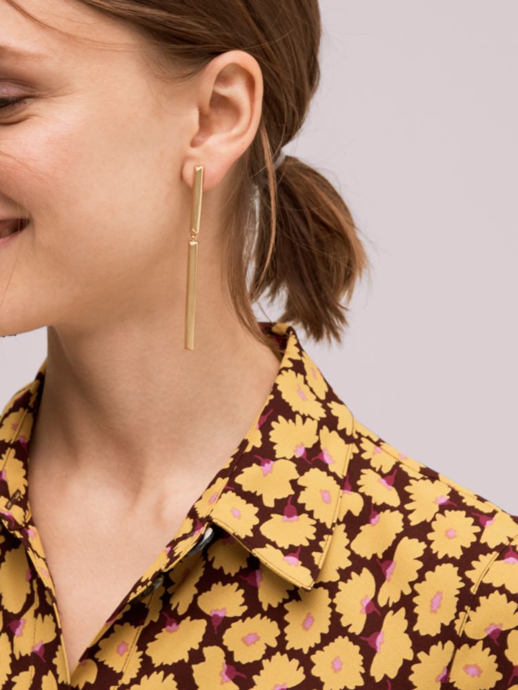 Women's gold raise the bar double drop earrings | Kate Spade New York UK