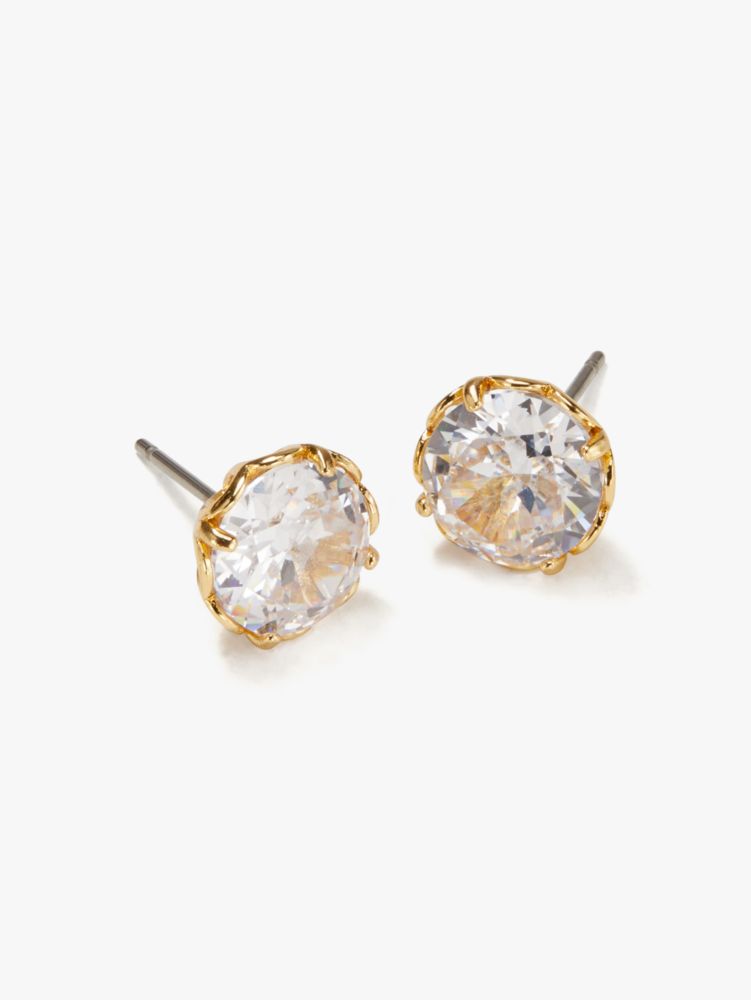 That Sparkle Round Earrings, Clear/Gold, ProductTile