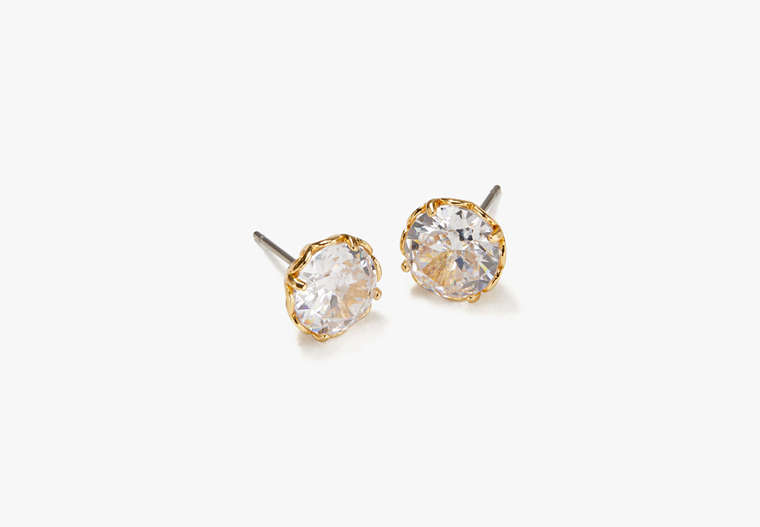 That Sparkle Round Earrings, Clear/Gold, Product