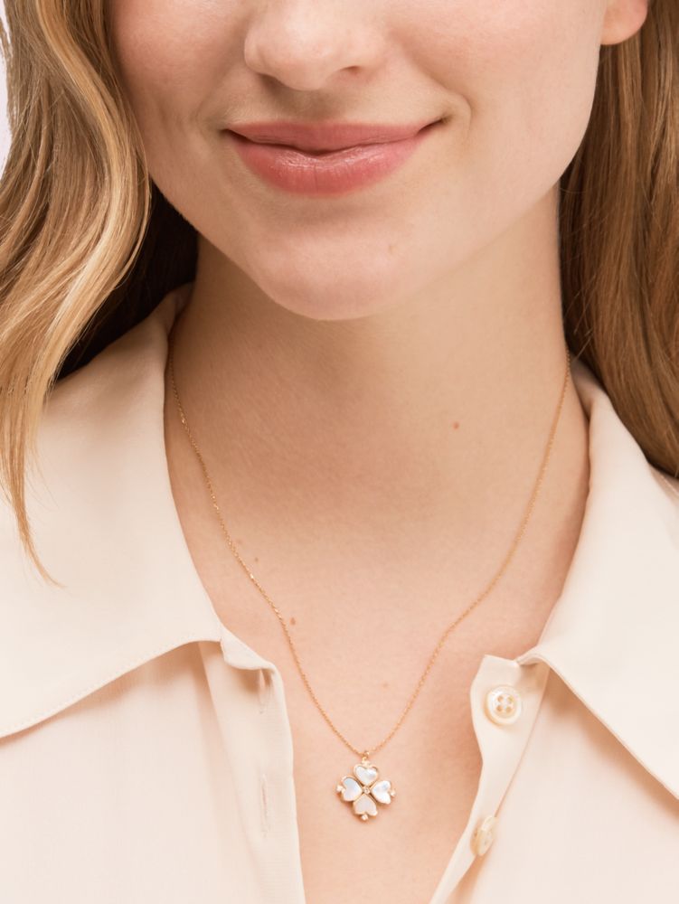 Women S Cream Multi Legacy Logo Spade Flower Mini Pendant Kate Spade New York
