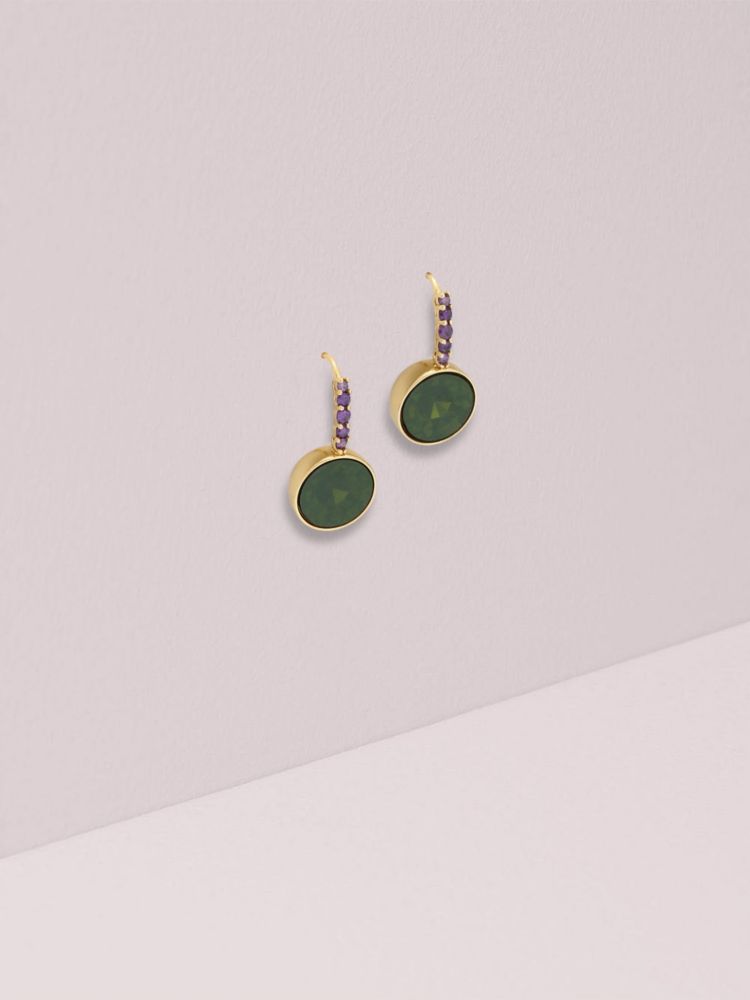 Reflecting Pool Pavé Round Drop Earrings, Mint Frosting, Product