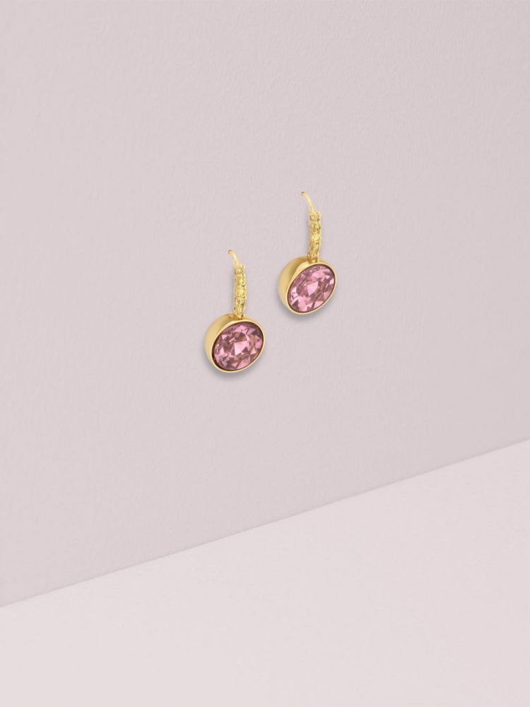 Reflecting Pool Pavé Round Drop Earrings, Rose Tint, Product