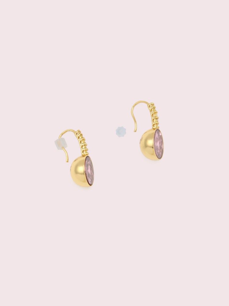 Reflecting Pool Pavé Round Drop Earrings, Rose Tint, Product