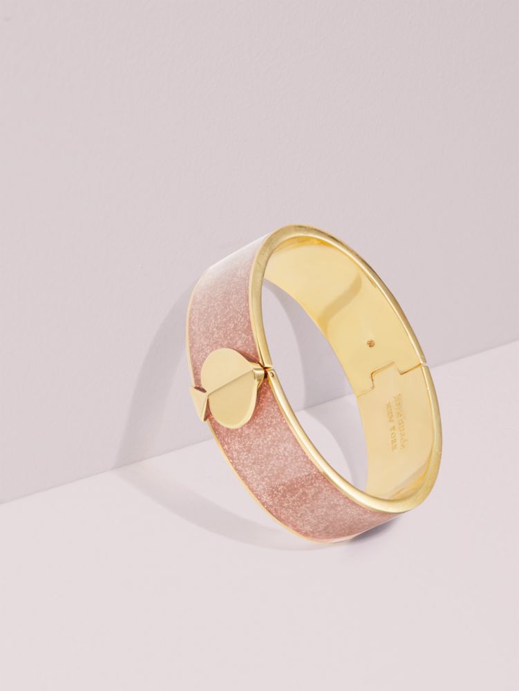 Heritage Spade Glitter Spade Button Bangle, Rose Gold, ProductTile