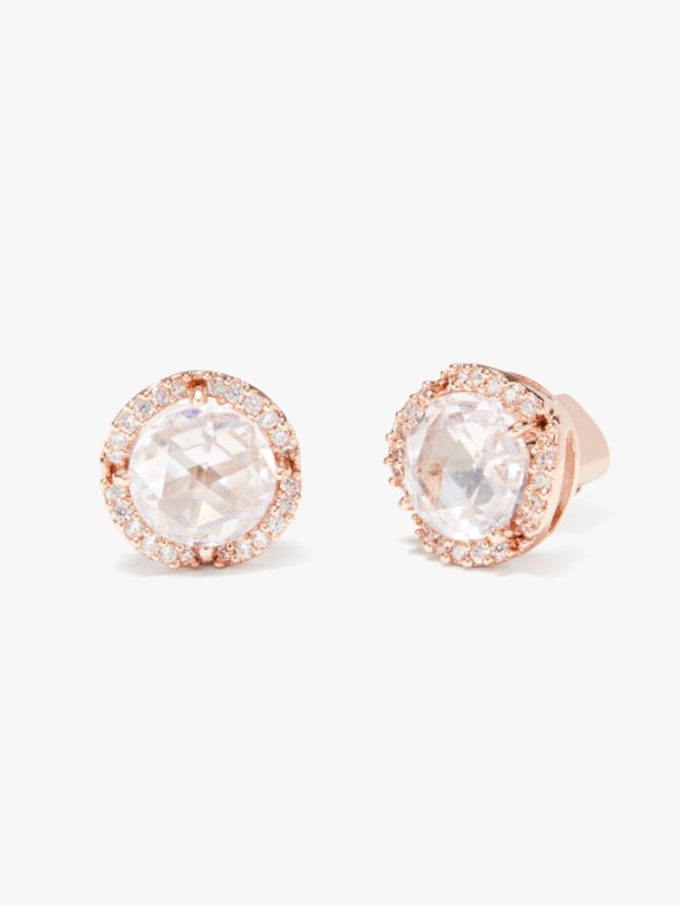 That Sparkle Pavé Round Large Studs, Clear/Rose Gold, ProductTile