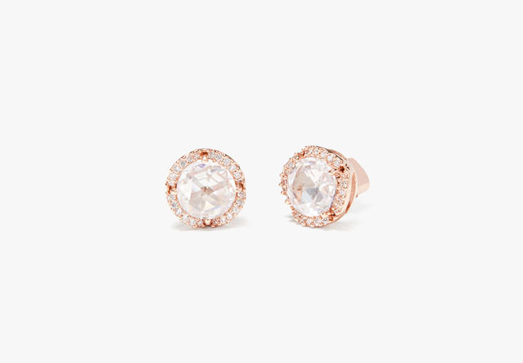 That Sparkle Pavé Round Large Studs, Clear/Rose Gold, Product