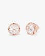 That Sparkle Pavé Round Large Studs, Clear/Rose Gold, Product